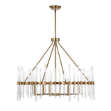 Lighting Crystal Stick 8 Light Brass Chandelier