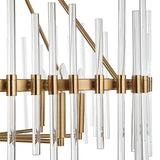 Lighting Crystal Stick 8 Light Brass Chandelier