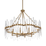 Lighting Crystal Stick 8 Light Brass Chandelier