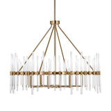 Lighting Crystal Stick 8 Light Brass Chandelier