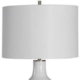 Lighting Dakota White Crackle Table Lamp
