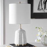 Lighting Eloise White Marble Table Lamp