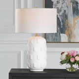 Lighting Emerie Textured White Table Lamp