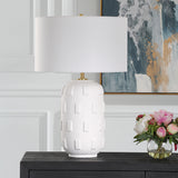 Lighting Emerie Textured White Table Lamp