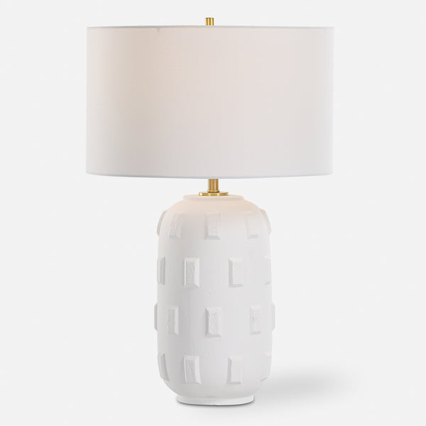 Lighting Emerie Textured White Table Lamp