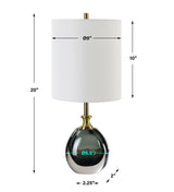 Lighting Enigma Teal Blue Glass Buffet Lamp