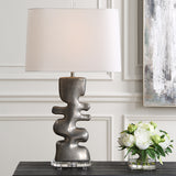 Lighting Free Flowing Nickel Table Lamp