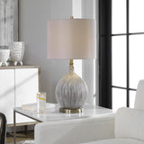 Lighting Hedera Textured Ivory Table Lamp