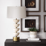 Lighting Hemisphere Travertine Table Lamp