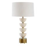 Lighting Hemisphere Travertine Table Lamp