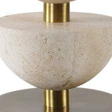 Lighting Hemisphere Travertine Table Lamp