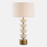 Lighting Hemisphere Travertine Table Lamp