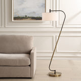 Lighting Irwin Curved Brass Floor Lamp