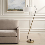 Lighting Irwin Curved Brass Floor Lamp