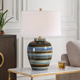 Lighting Judarn Blue Brown Table Lamp