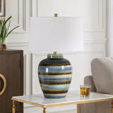 Lighting Judarn Blue Brown Table Lamp