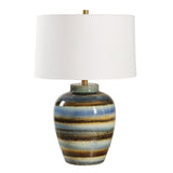 Lighting Judarn Blue Brown Table Lamp