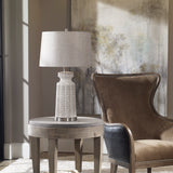 Lighting Kansa Distressed White Table Lamp
