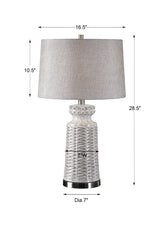 Lighting Kansa Distressed White Table Lamp