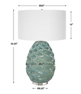 Lighting Laced Up Sea Foam Glass Table Lamp