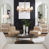 Lighting Lassen 8 Light Brass Chandelier
