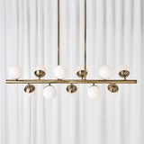 Droplet 11 Light Linear Chandelier // Brushed Brass