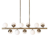Droplet 11 Light Linear Chandelier // Brushed Brass