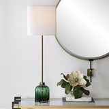 Lighting Lois Green Glass Buffet Lamp