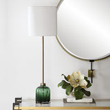 Lighting Lois Green Glass Buffet Lamp