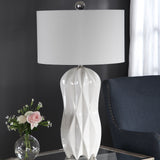 Lighting Malena Glossy White Table Lamp