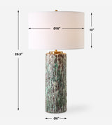 Lighting Meltdown Ivory Teal Table Lamp
