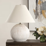 Lighting Meryl Aged White Table Lamp
