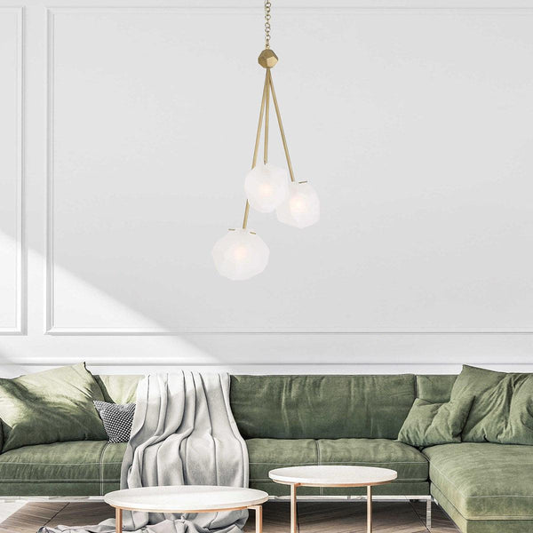 Geodesic 11 Light Pendant // Matte Brass
