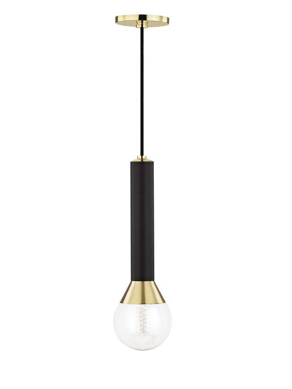 Lighting - Pendant Via 1 Light Pendant // Polished Brass & Black 
