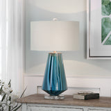 Lighting Pescara Teal-Gray Glass Lamp