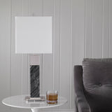 Lighting Pilaster Black Marble Table Lamp