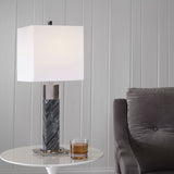 Lighting Pilaster Black Marble Table Lamp