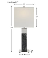 Lighting Pilaster Black Marble Table Lamp