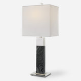 Lighting Pilaster Black Marble Table Lamp