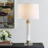Lighting Plinth White Marble Table Lamp