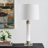 Lighting Plinth White Marble Table Lamp