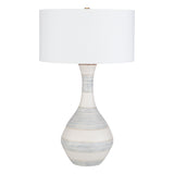 Lighting Potter Striped Ivory Blue Table Lamp