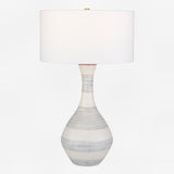 Lighting Potter Striped Ivory Blue Table Lamp