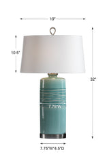 Lighting Rila Distressed Teal Table Lamp