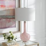 Lighting Rosa Pink Glass Table Lamp