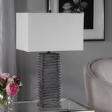 Lighting Sanderson Metallic Charcoal Table Lamp