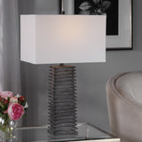Lighting Sanderson Metallic Charcoal Table Lamp