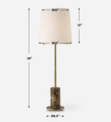 Lighting Sepia Brown Marble Buffet Lamp