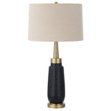 Lighting Spyglass Black Wood Grain Table Lamp