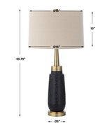 Lighting Spyglass Black Wood Grain Table Lamp
